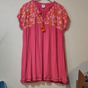 J Marie Woman Floral Embroidered Dress L